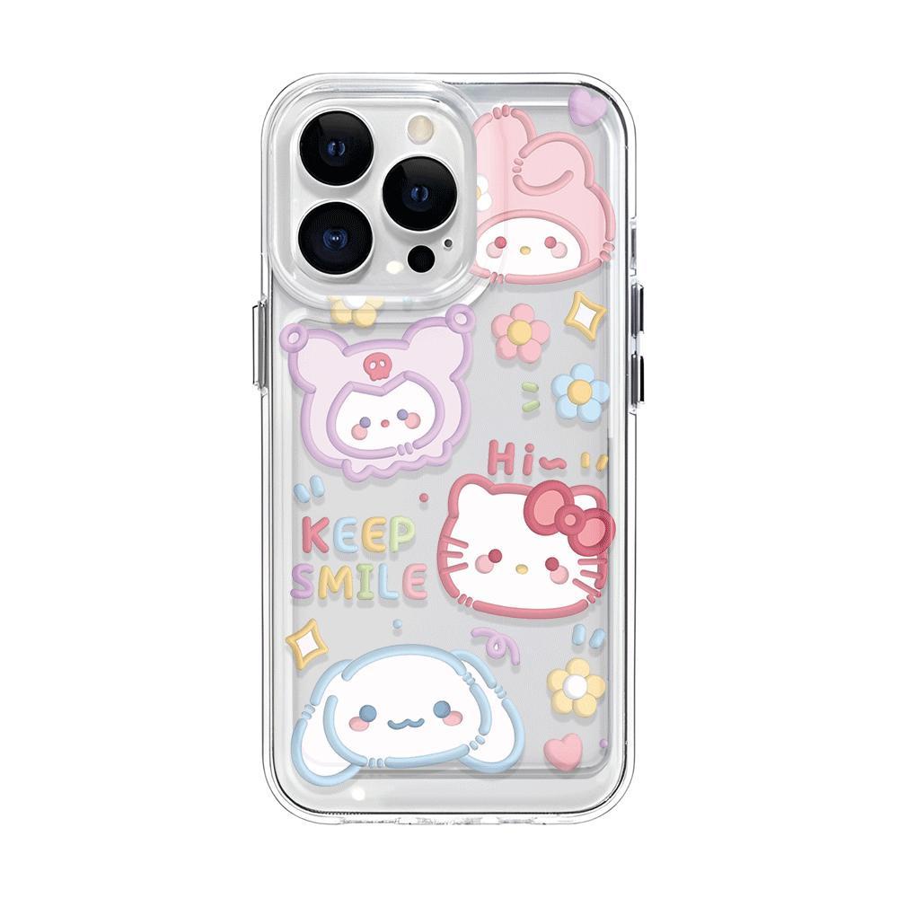 Ốp Điện Thoại Trong Suốt Hình hello kitty melody Cho iphone 14promax 13 12 11 7Plus 7 8 Plus X XR XSMax