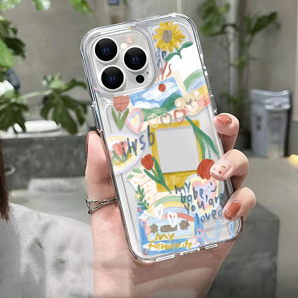 Ốp Điện Thoại Trong Suốt Hình Hoa Cho iphone 14promax 13 12 11 7Plus 7 8 Plus X XR XSMax