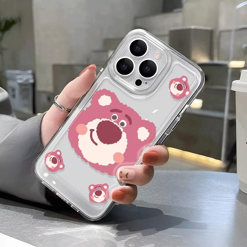 Ốp Điện Thoại Tpu Trong Suốt In Hình Gấu Dâu Tây Cho iphone 14promax 13 12 11 7Plus 7 8 Plus X XR XSMax