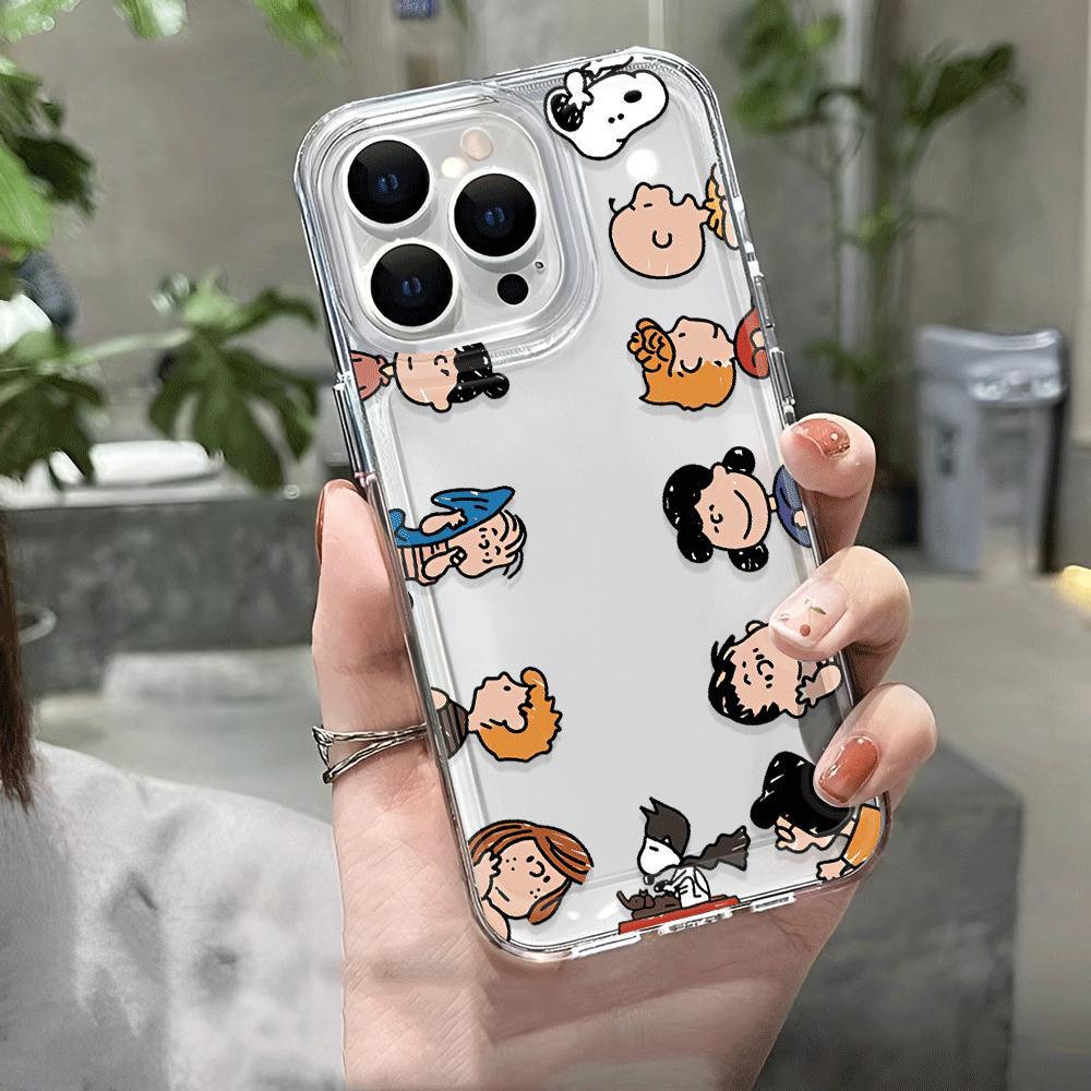 Ốp Điện Thoại Tpu Trong Suốt In Hình Gia Đình Snoopy Cho iphone 14promax 13 12 11 7Plus 7 8 Plus X XR XSMax