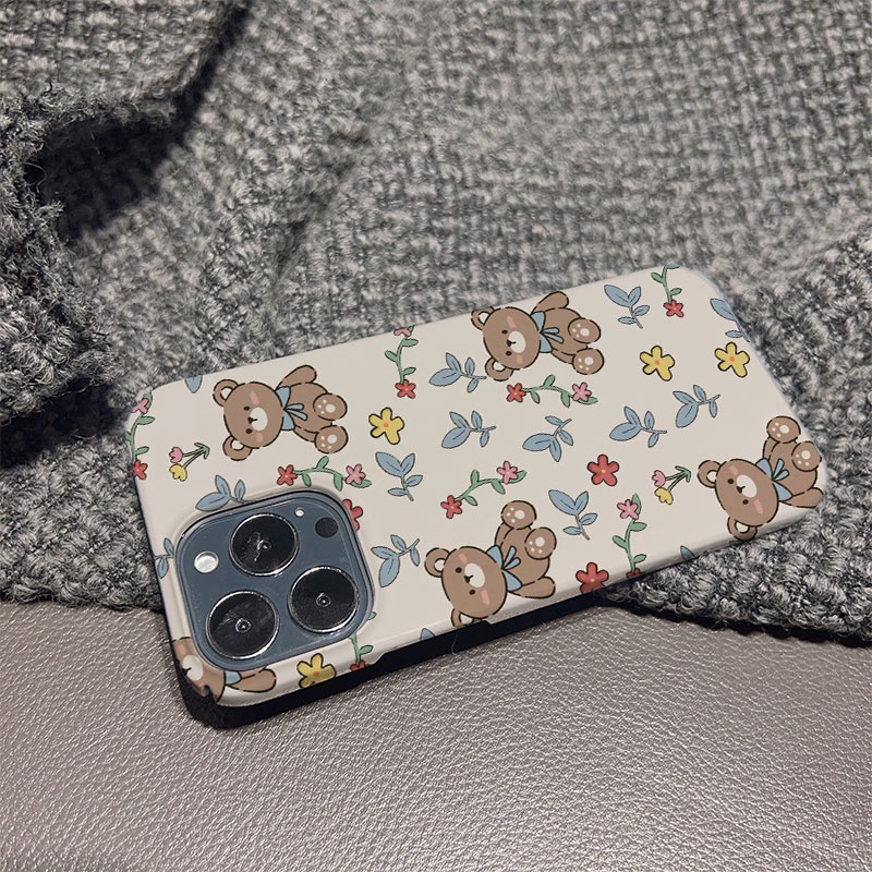 Ốp Điện Thoại Cứng Chống Sốc In Hình Gấu / Thỏ Dễ Thương Cho iphone 14promax 11 13 12 7Plus 8 X XS Max