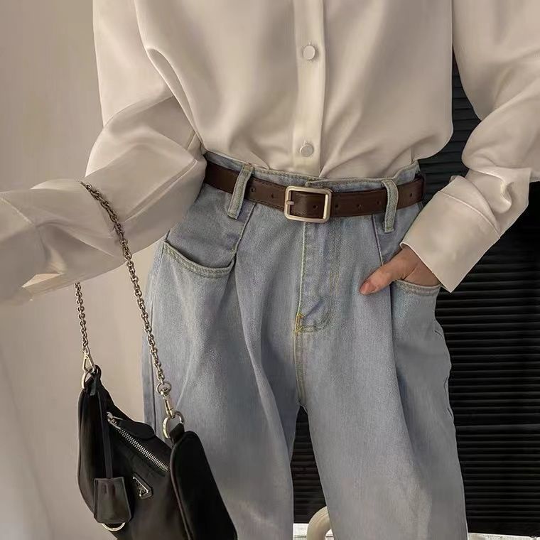 Thắt Lưng Mỏng Có Khóa Cài Phong Cách Hàn Quốc Cổ Điển Dễ Phối Đồ Hàng Mới Dành Cho Học Sinh Nam Nữ