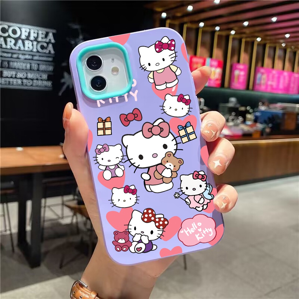 Ốp Điện Thoại silicon Dẻo Hình Gấu kitty 3 Trong 1 Cho iPhone 14Promax 13 12 11 7Plus 7 X Xs Max XR