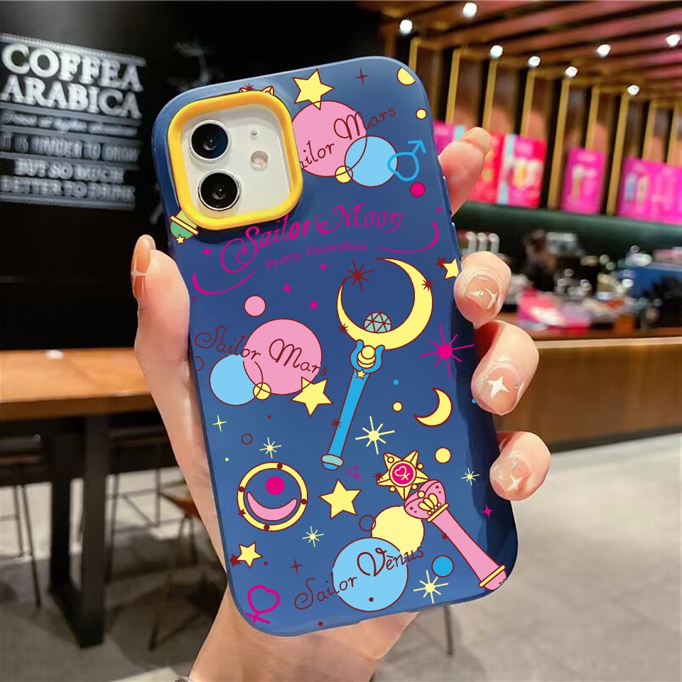 Ốp Điện Thoại silicon Dẻo Hình Thủy Thủ Mặt Trăng 3 Trong 1 Cho iPhone 14Promax 13 12 11 7Plus 7 X Xs Max XR