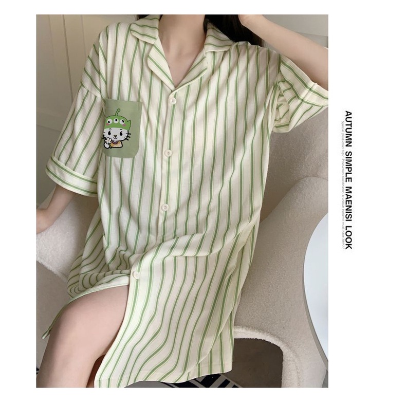 Đầm Ngủ Tay Lửng Mỏng Màu Xanh Lá Nhạt Phong Cách ins Gợi Cảm Cao Cấp Phong Cách Mùa Hè Mới Cho Nữ