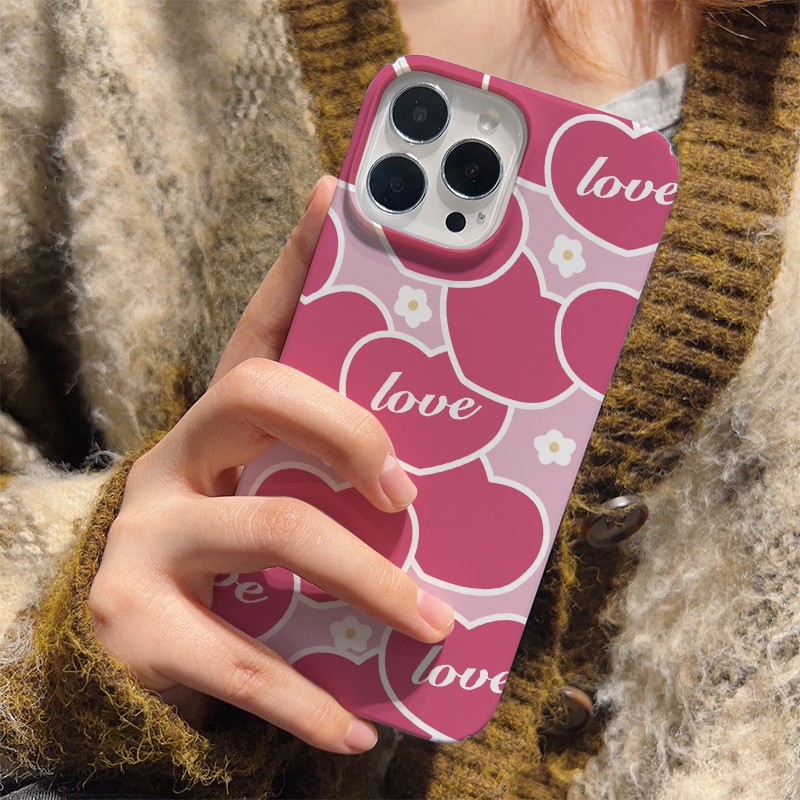 Ốp Điện Thoại Cứng Họa Tiết Trái Tim Dễ Thương Cho iphone 14 pro Max 11 13 12 7Plus 8 X XS Max
