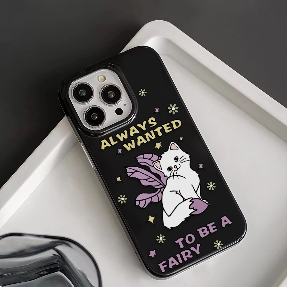 Ốp Điện Thoại Silicone TPU Mềm Bóng In Hình Mèo Ngồi Cho iphone 14promax 11 13 12 7Plus 8 X XS Max