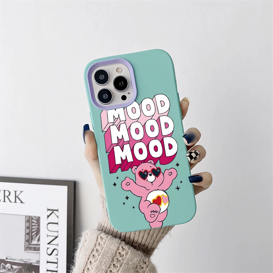 Ốp Điện Thoại silicon Dẻo Hình Gấu Và Cầu Vồng 3 Trong 1 Cho iPhone 14Promax 13 12 11 7Plus X XR