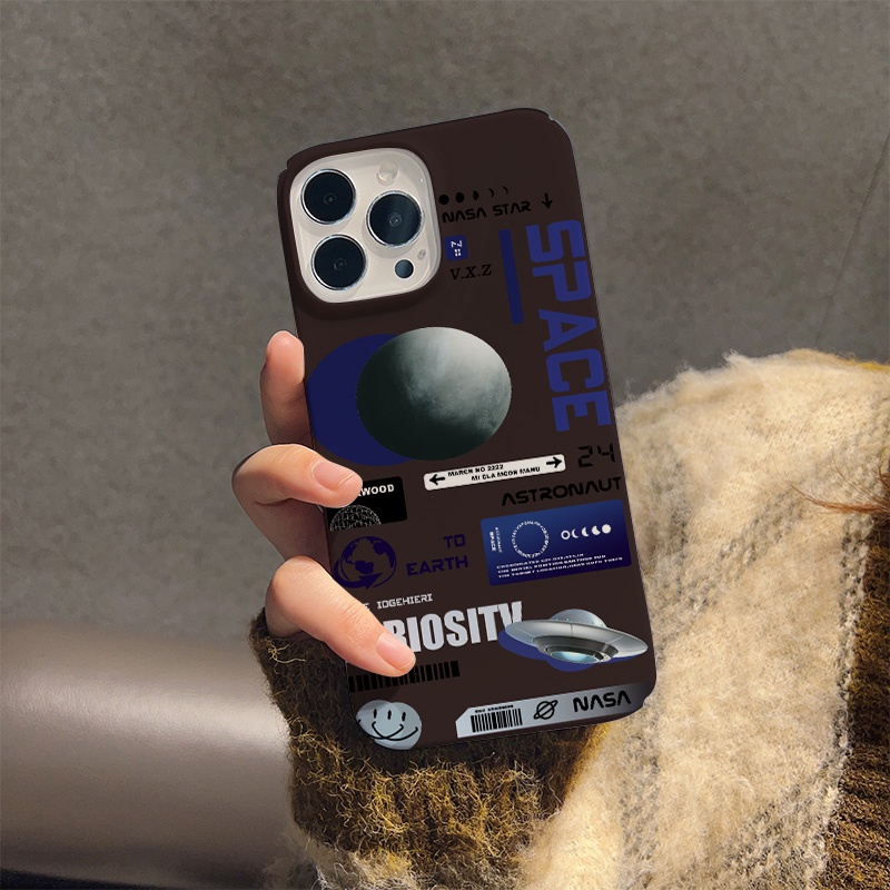 Ốp Điện Thoại Cứng Chống Sốc Họa Tiết Hành Tinh Không Gian Cho iphone 14 pro Max 11 13 12 7Plus 8 X XS Max