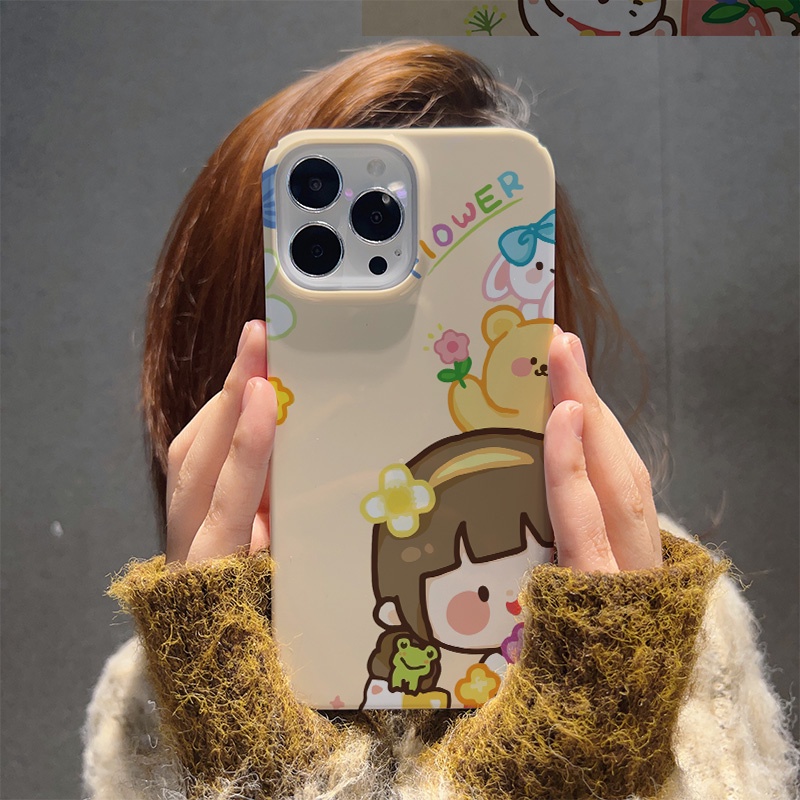 Ốp Điện Thoại Cứng Chống Sốc In Hình Gấu Thỏ Dễ Thương Cho iphone 14 pro Max 11 13 12 7Plus 8 X XS Max
