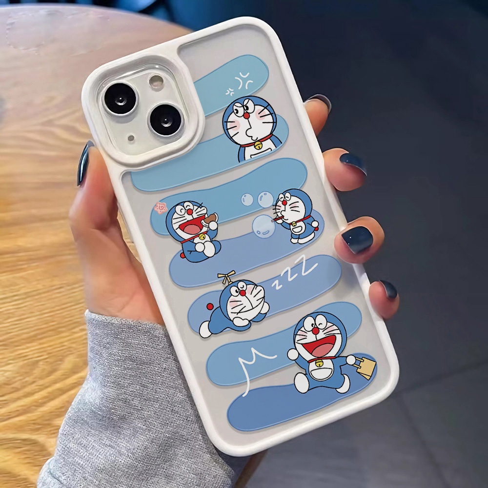 Ốp Điện Thoại Acrylic Cứng Trong Suốt Hình Doraemon Đám Mây Cho iphone 14 pro Max 11 13 12 7Plus 8 X XS Max