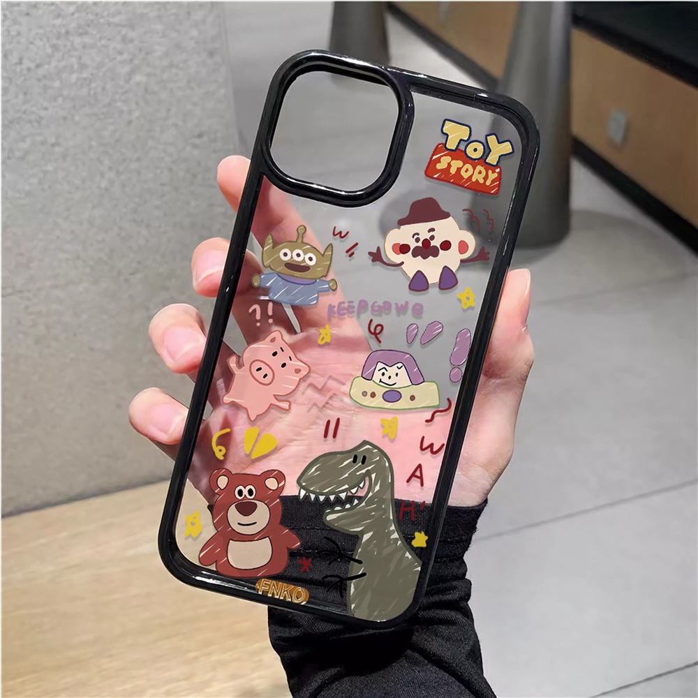 Ốp Điện Thoại Nhựa Acrylic Cứng Trong Suốt Hình Khủng Long Lotso Đáng Yêu Cho iphone 14 pro Max 11 13 12 7Plus 8 X XS Max