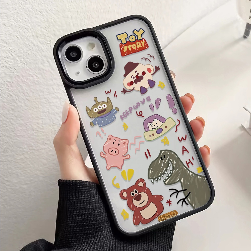 Ốp Điện Thoại Nhựa Acrylic Cứng Trong Suốt Hình Khủng Long Lotso Đáng Yêu Cho iphone 14 pro Max 11 13 12 7Plus 8 X XS Max