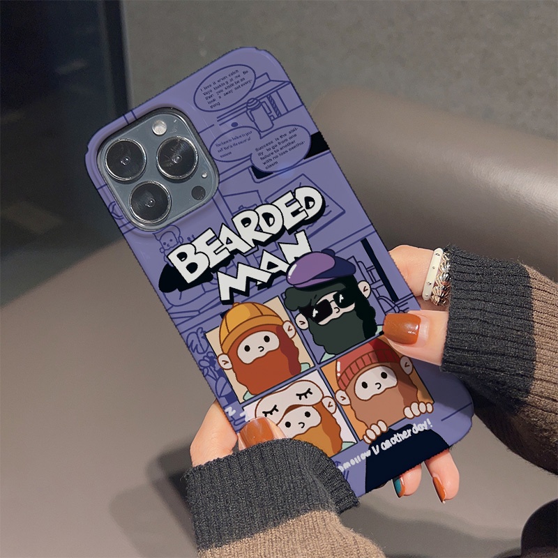 Ốp Điện Thoại Cứng Họa Tiết Râu Chú Dễ Thương Cho iphone 14 pro Max 11 13 12 7Plus 8 X XS Max