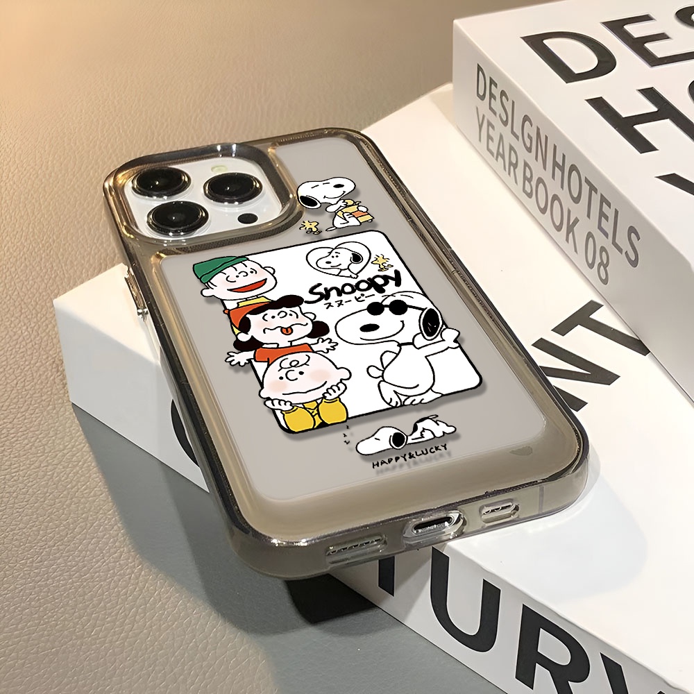 Ốp Điện Thoại Trong Suốt In Hình Gia Đình Snoopy Cho iphone 14 pro max 11 13 12 7 8 Plus X XR XSMax