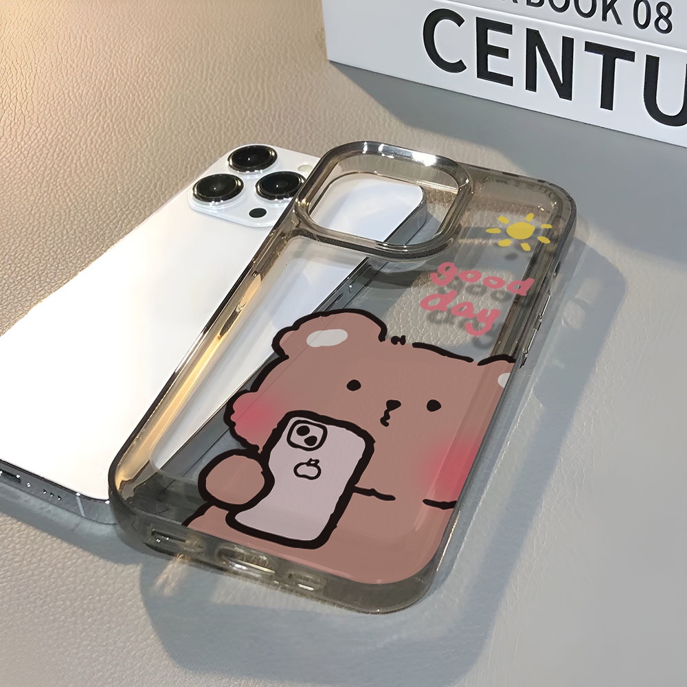 Ốp Điện Thoại Trong Suốt Hình Gấu Nâu Cho iphone 14 pro max 11 13 12 7 8 Plus X XR XSMax
