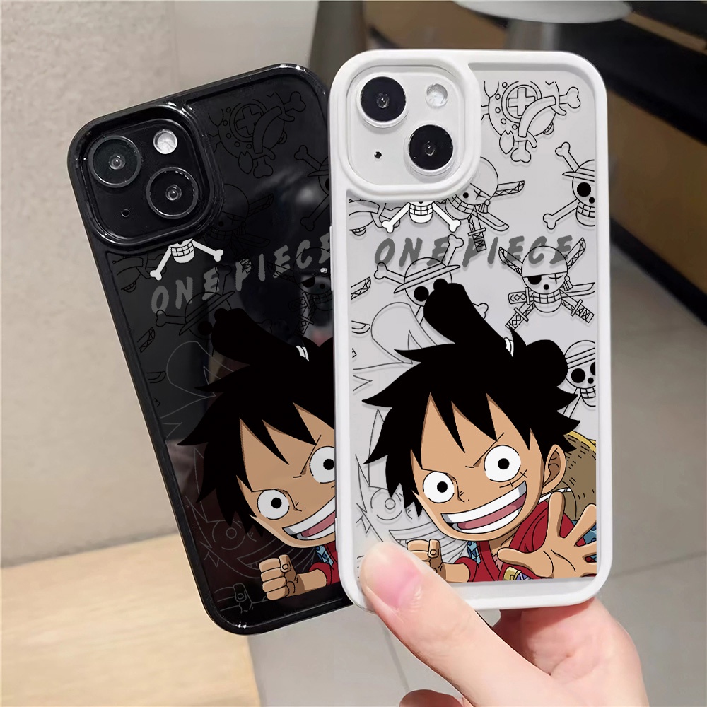 Ốp Điện Thoại Nhựa Acrylic Cứng Trong Suốt Hình Khỉ D Luffy Cho iphone 14 pro Max 11 13 12 7Plus 8 X XS Max