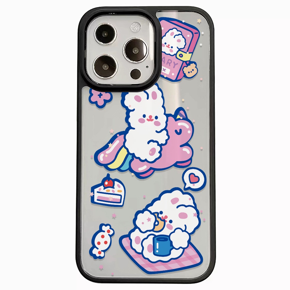 Ốp Điện Thoại Nhựa Acrylic Cứng Trong Suốt Hình Kỳ Lân Thỏ Cho iphone 14 pro Max 11 13 12 7Plus 8 X XS Max