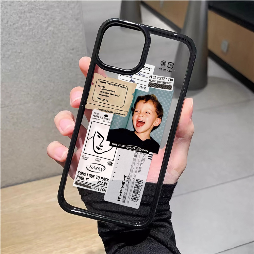 Ốp Điện Thoại Nhựa Acrylic Cứng Trong Suốt In Hình Chàng Trai Thời Trang Cho iphone 14 pro Max 11 13 12 7 Plus 8 X XS Max
