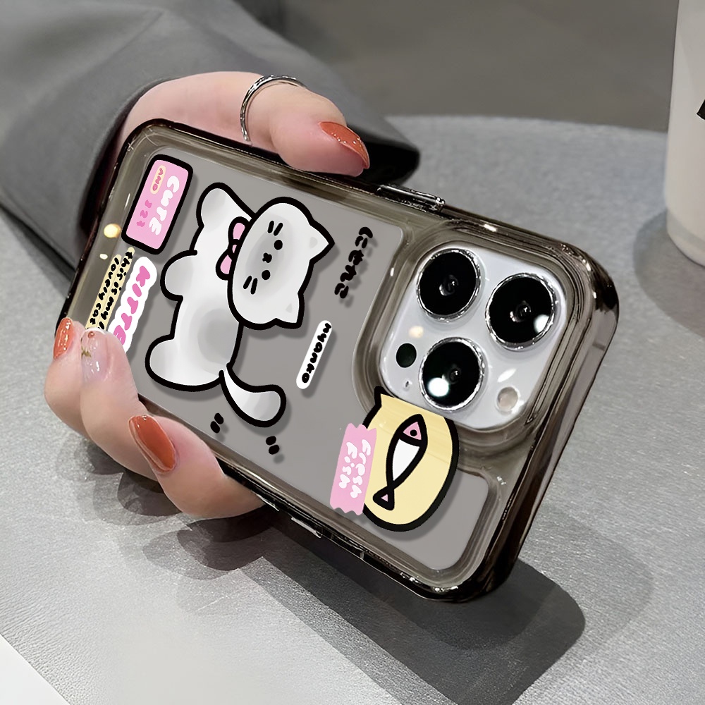 Ốp Điện Thoại Trong Suốt Hình Mèo / Cá Cho iphone 14 pro max 11 13 12 7 8 Plus X XR XSMax