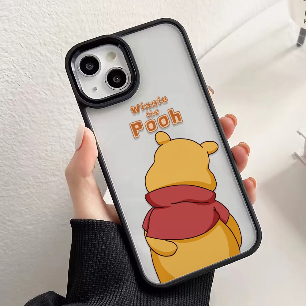 Ốp Điện Thoại Acrylic Cứng Trong Suốt Hình Gấu Winnie Cho iphone 14 pro Max 11 13 12 7Plus 8 X XS Max