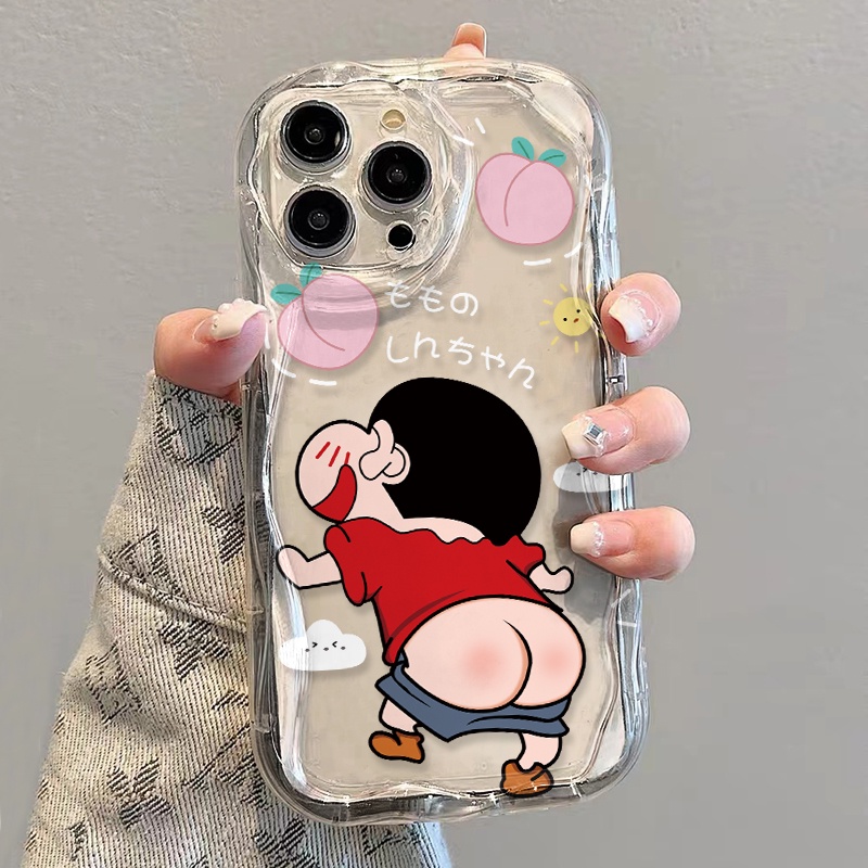 Ốp Điện Thoại Dẻo Trong Suốt Họa Tiết Hoạt Hình Cậu Bé Bút Chì Cho iphone 14 pro Max 11 13 12 7Plus 8 X XS Max