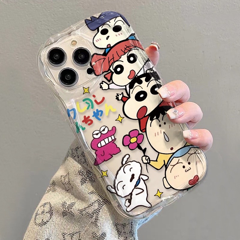 Ốp Điện Thoại Dẻo Trong Suốt Họa Tiết Hoạt Hình Cậu Bé Bút Chì Cho iphone 14 pro Max 11 13 12 7Plus 8 X XS Max