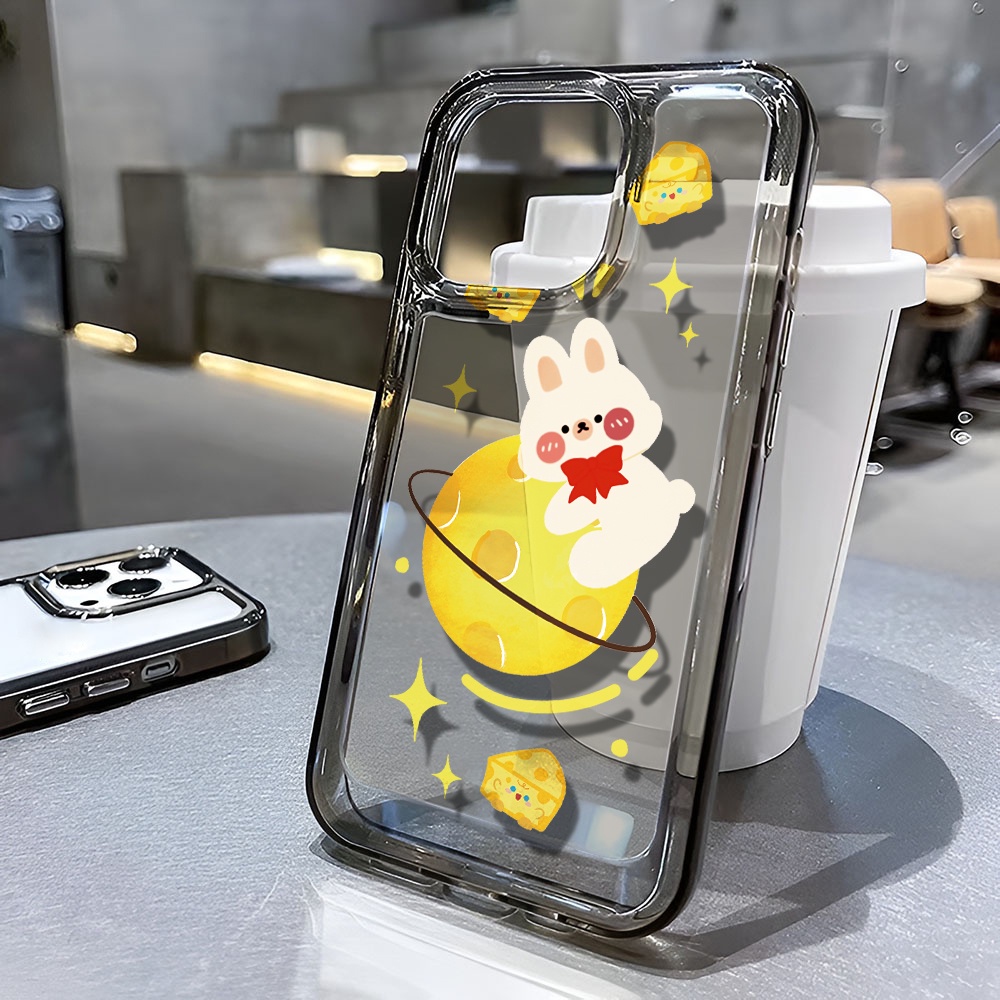 Ốp Điện Thoại Trong Suốt Hình Thỏ Hành Tinh Cho iphone 14 pro max 11 13 12 7 8 Plus X XR XSMax