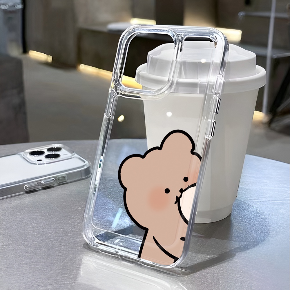 Ốp Điện Thoại Trong Suốt In Hình Gấu Hoạt Hình Dễ Thương Cho iphone 14 pro max 11 13 12 7 8 Plus X XR XSMax