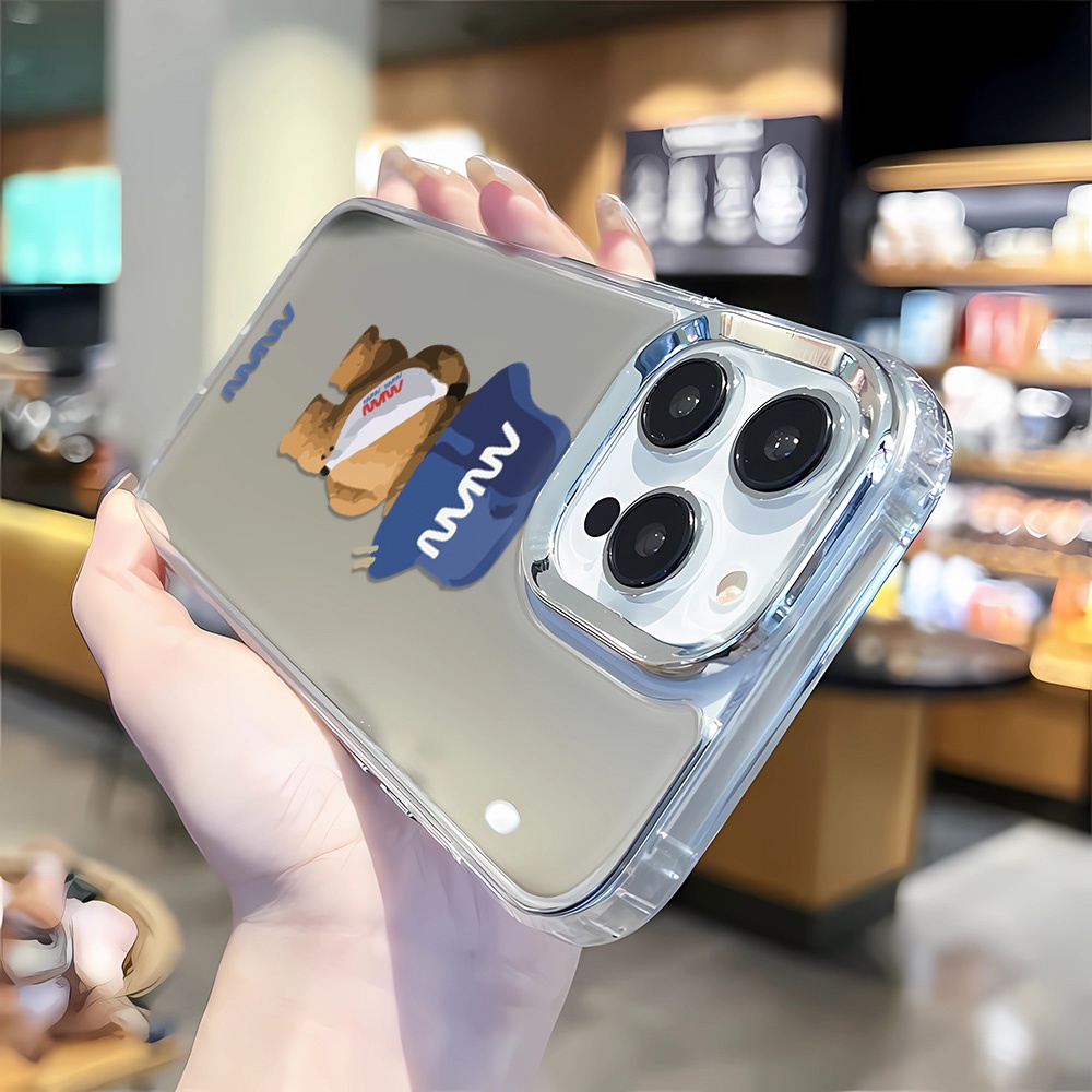 Ốp Điện Thoại Tráng Gương Họa Tiết Gấu NASA Cho iphone 14 pro max 11 12 13 8 7 Plus X XR XSMax