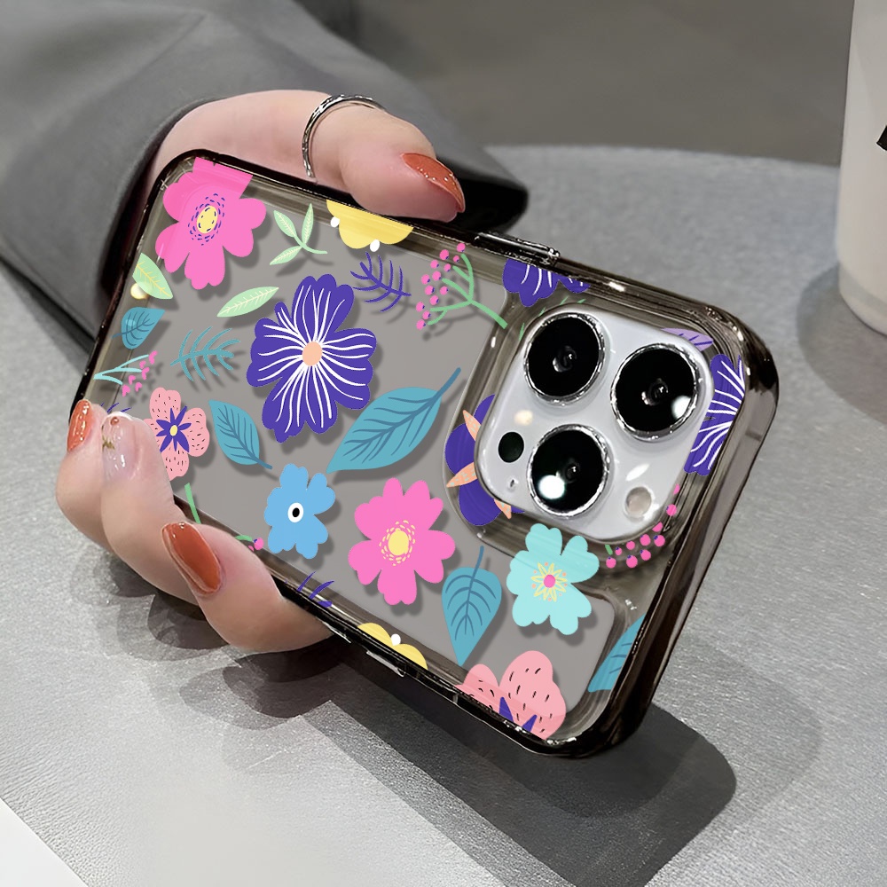 Ốp Điện Thoại Trong Suốt In Hình Hoa Lá Thời Trang Cho iphone 14 pro max 11 13 12 7 8 Plus X XR XSMax