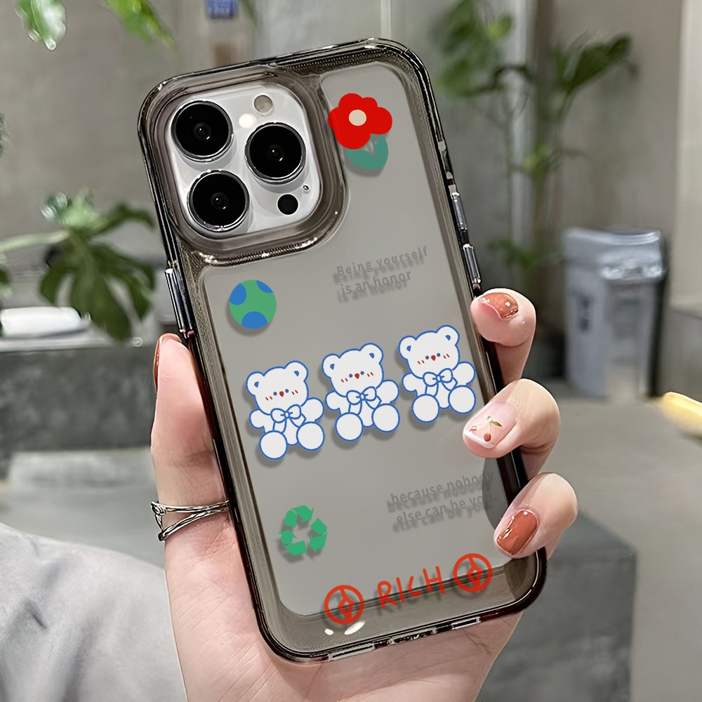 Ốp Điện Thoại Trong Suốt In Hình Gấu Hoạt Hình Cho iphone 14 pro max 11 13 12 7 8 Plus X XR XSMax