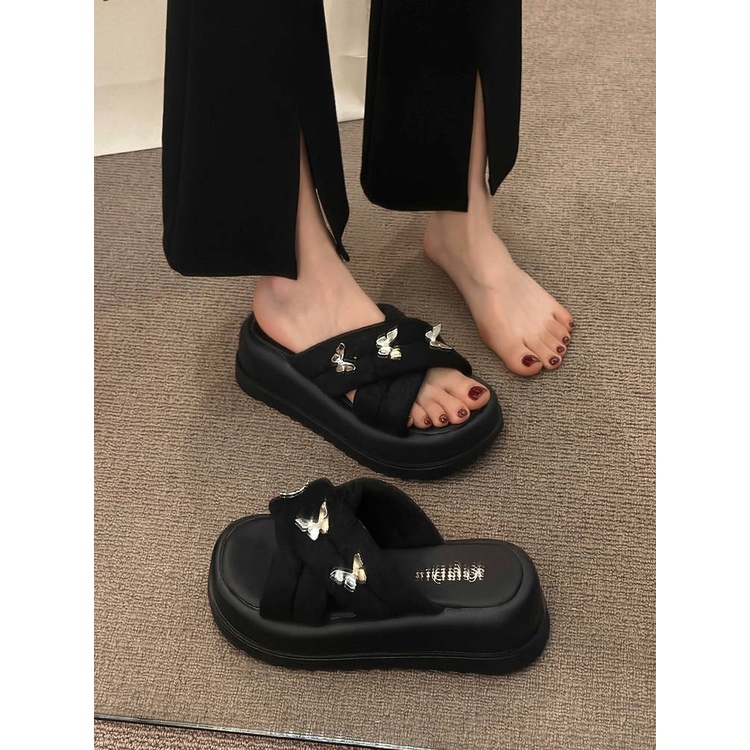 Dép Sandal Đế Dày Tăng Chiều Cao Thời Trang Mùa Hè Phong Cách Hàn Quốc Cho Nữ