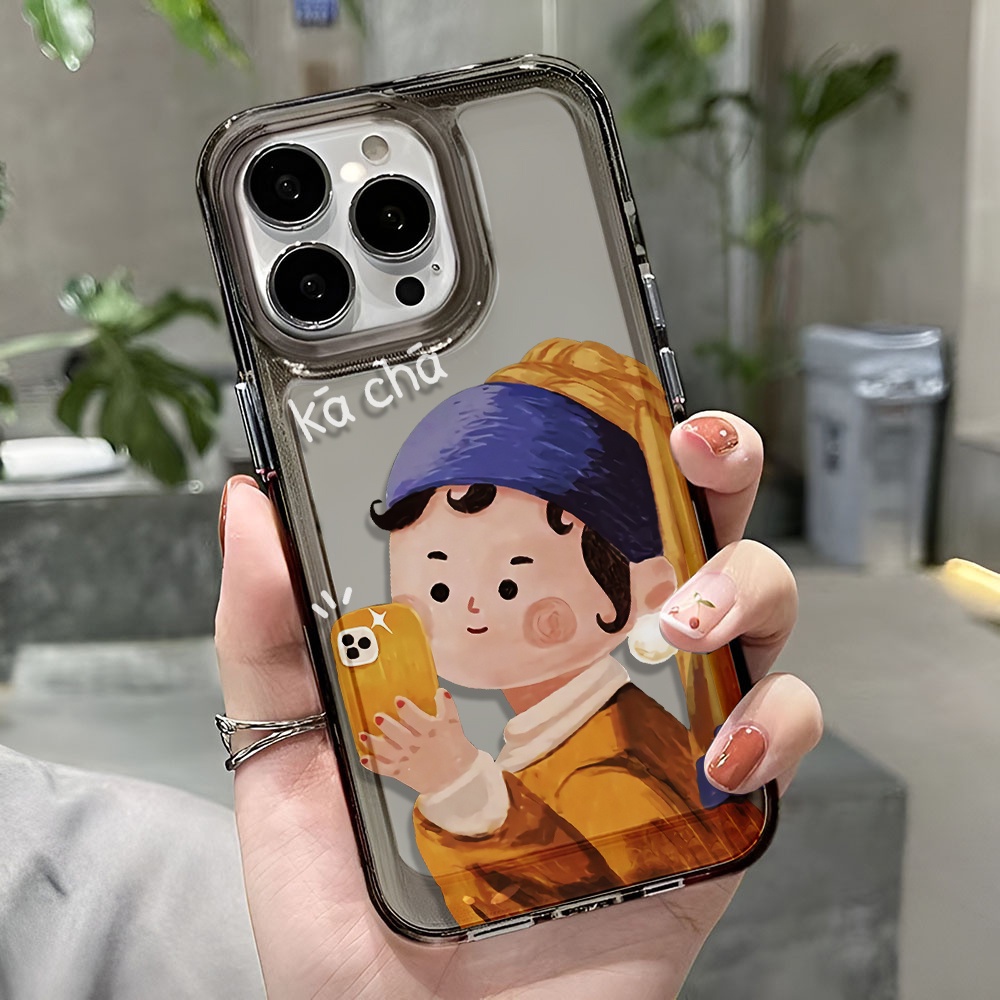 Ốp Điện Thoại Trong Suốt In Hình Cô Gái Hoạt Hình Cho iphone 14 pro max 11 13 12 7 8 Plus X XR XSMax