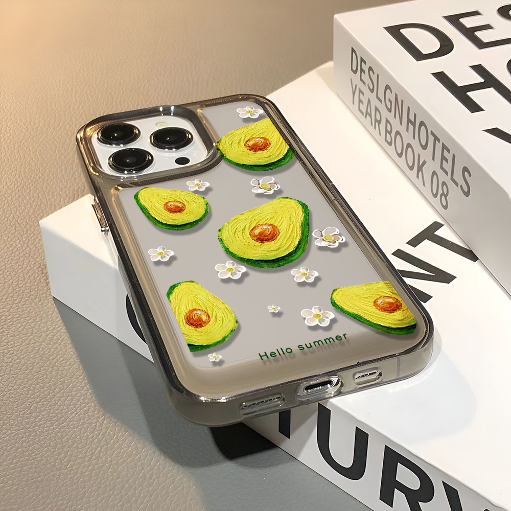 Ốp Điện Thoại Trong Suốt Họa Tiết Trái Bơ Cho iphone 14 pro max 11 13 12 7 8 Plus X XR XSMax