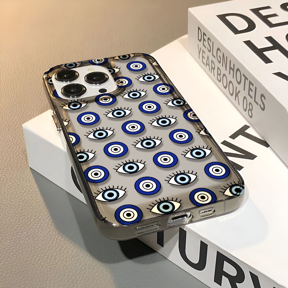 Ốp Điện Thoại Trong Suốt In Hình Đôi Mắt Xanh Cho iphone 14 pro max 11 13 12 7 8 Plus X XR XSMax
