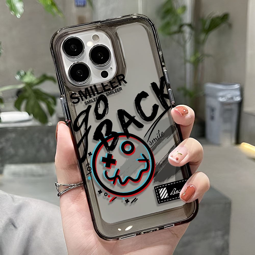 Ốp Điện Thoại Trong Suốt In Hình Khuôn Mặt Vui Nhộn Cho iphone 14 pro max 11 13 12 7 8 Plus X XR XSMax