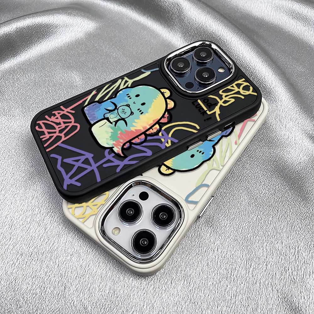 Ốp Điện Thoại Silicone Khung Kim Loại Họa Tiết Khủng Long Cho iphone 14ProMax 11 13 12 7Plus 8 X XS Max