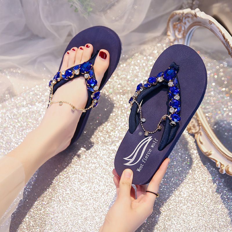 Dép Lê Kích Thước Nhỏ [Hàng Có Sẵn Giao Hàng Nhanh] Cho Nữ313233Dép Xỏ Ngón Đính Kim Cương Pha Lê Cao Cấp Phong Cách Mới