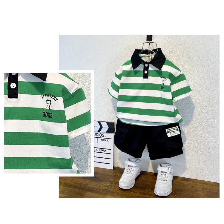 Áo Thun POLO Mỏng Tay Ngắn Thời Trang Mùa Hè 2023 Dành Cho Bé Trai