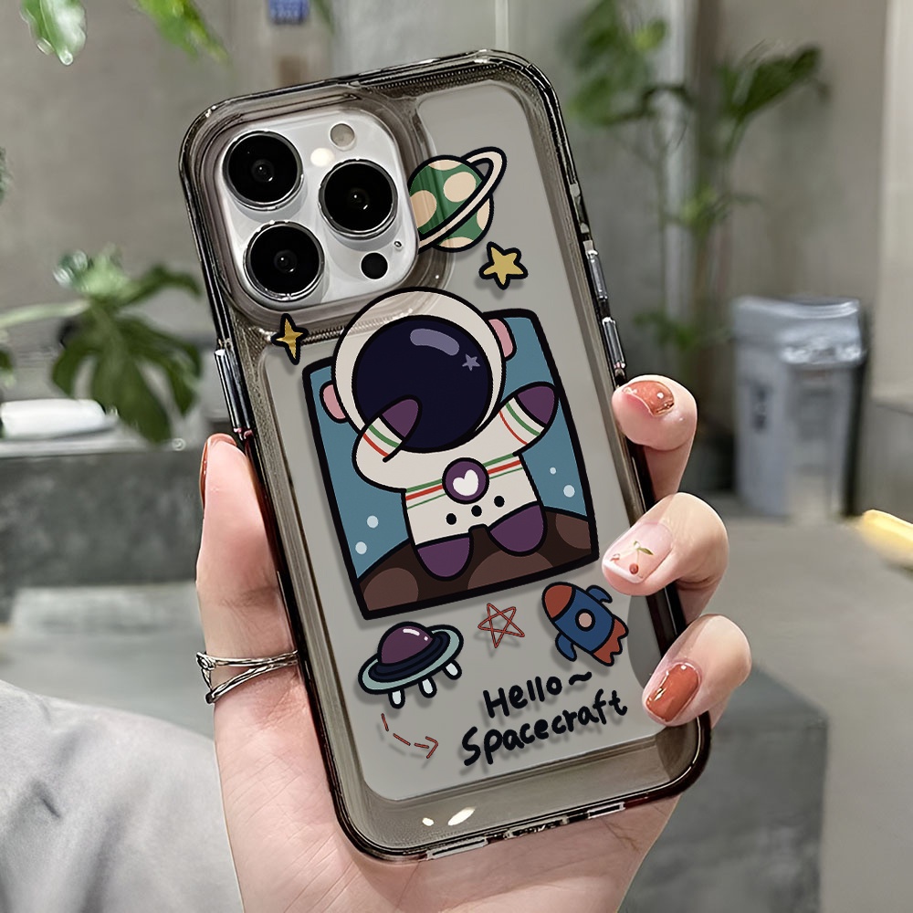 Ốp Điện Thoại Trong Suốt Chống Sốc In Hình Phi Hành Gia Hoạt Hình Cho iphone 14 pro max 11 13 12 7 8 Plus X XR XSMax