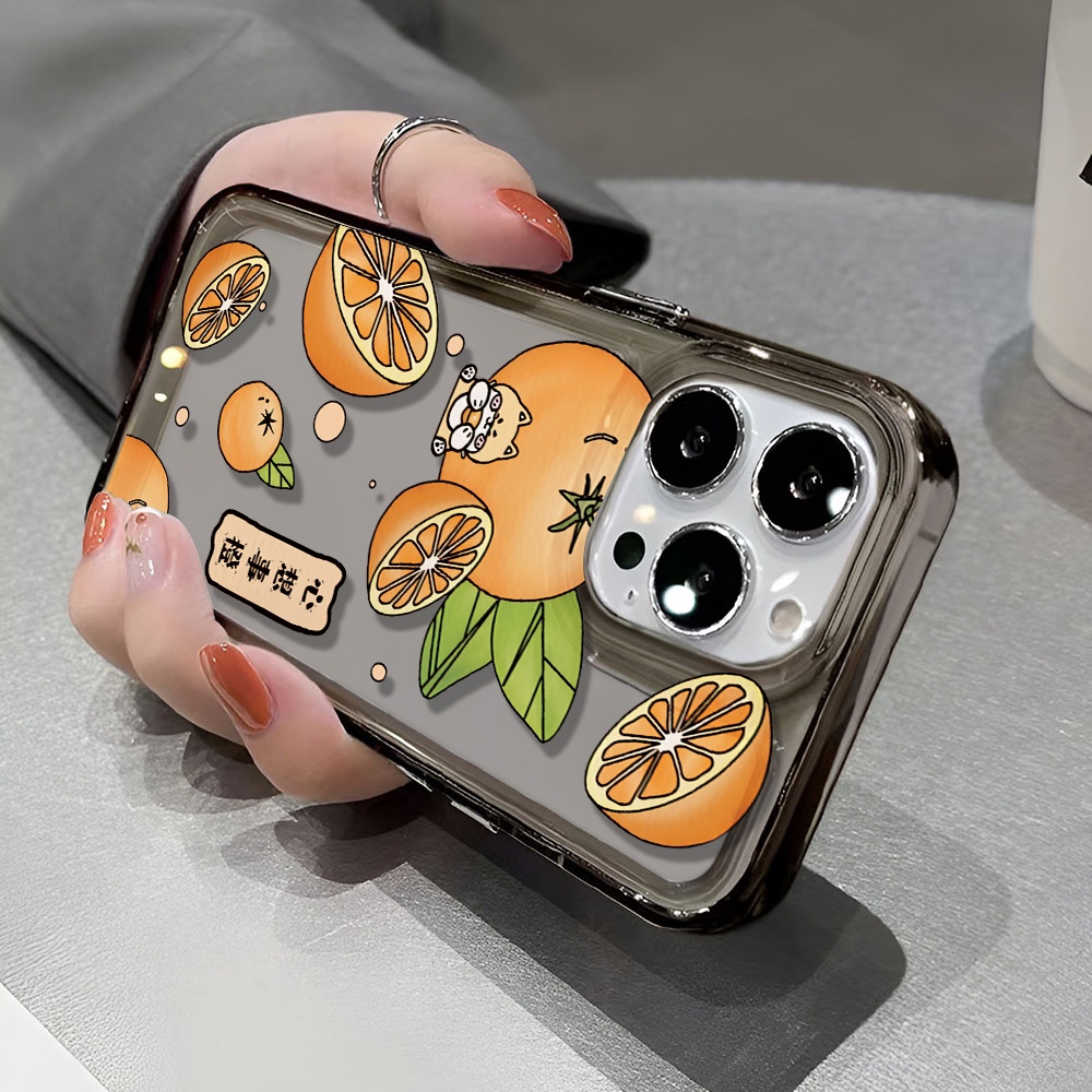Ốp Điện Thoại Trong Suốt Họa Tiết Trái Cam Chống Sốc Cho iphone 14 pro max 11 13 12 7 8 Plus X XR XSMax