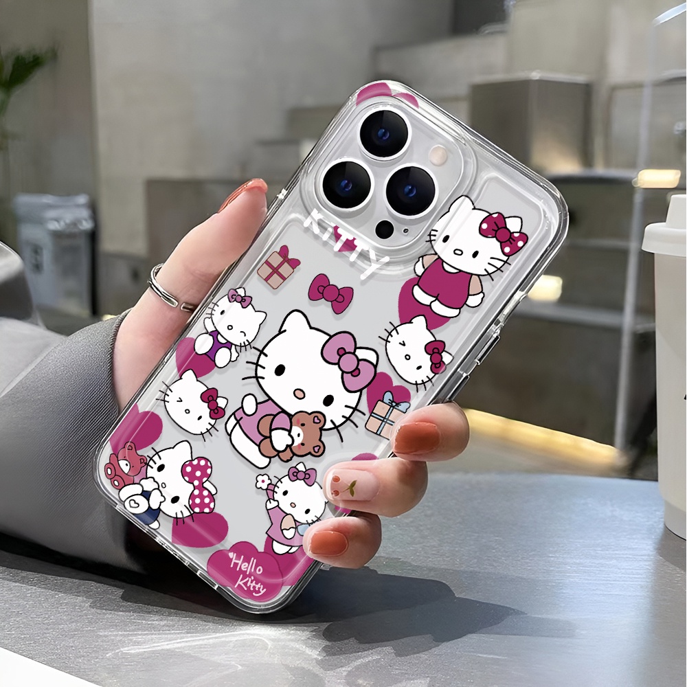 Ốp Điện Thoại Trong Suốt Chống Sốc In Hình Hello Kitty Cho iphone 14 pro max 11 13 12 7 8 Plus X XR XSMax