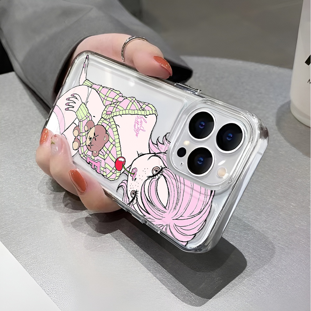 Ốp Điện Thoại Trong Suốt Chống Sốc In Hình Cô Gái Không Gian Cho iphone 14 pro max 11 13 12 7 8 Plus X XR XSMax