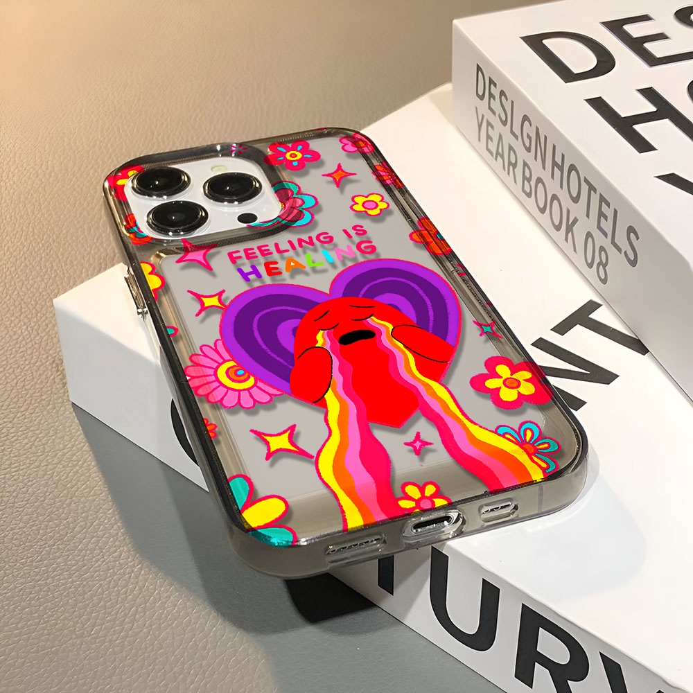 Ốp Điện Thoại Trong Suốt Chống Sốc Họa Tiết Trái Tim Cho iphone 14 pro max 11 13 12 7 8 Plus X XR XSMax