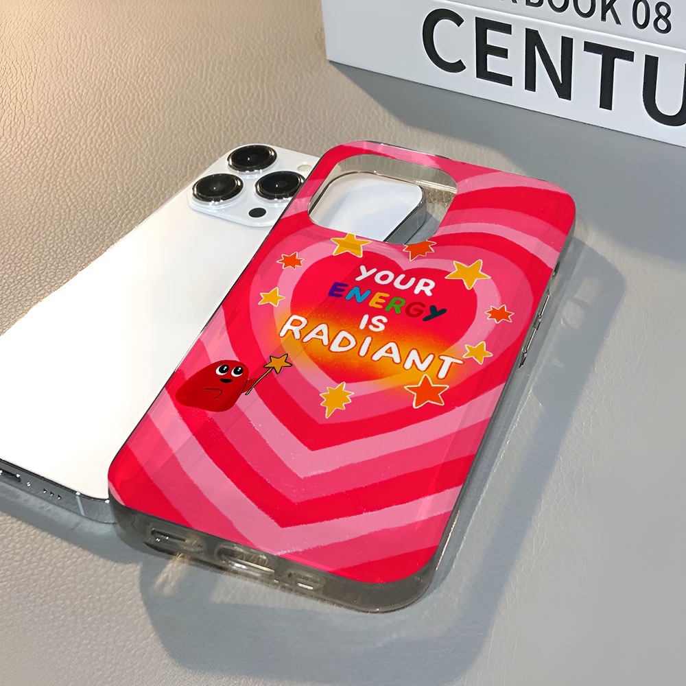 Ốp Điện Thoại Trong Suốt Họa Tiết Trái Tim Đỏ Thời Trang Chống Sốc Cho iphone 14 pro max 11 13 12 7 8 Plus X XR XSMax