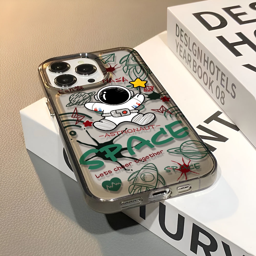 Ốp Điện Thoại Trong Suốt Chống Sốc In Hình Phi Hành Gia Cho iphone 14 pro max 11 13 12 7 8 Plus X XR XSMax