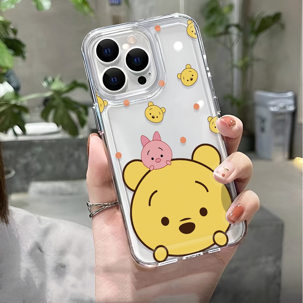 Ốp Điện Thoại Trong Suốt Họa Tiết Hoạt Hình Winnie the Pooh Chống Sốc Cho iphone 14 pro max 11 13 12 7 8 Plus X XR XSMax