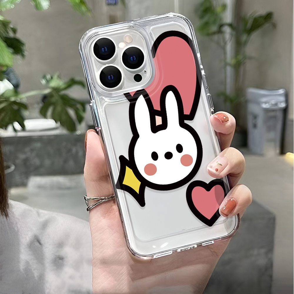 Ốp Điện Thoại Trong Suốt Chống Sốc In Hình Thỏ Hoạt Họa Cho iphone 14 pro max 11 13 12 7 8 Plus X XR XSMax