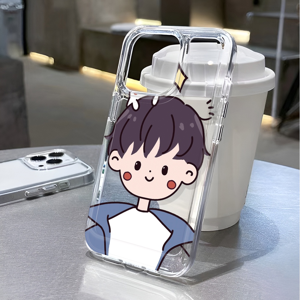 Ốp Điện Thoại Trong Suốt Chống Sốc In Hình Cậu Bé Không Gian Hoạt Hình Cho iphone 14 pro max 11 13 12 7 8 Plus X XR XSMax
